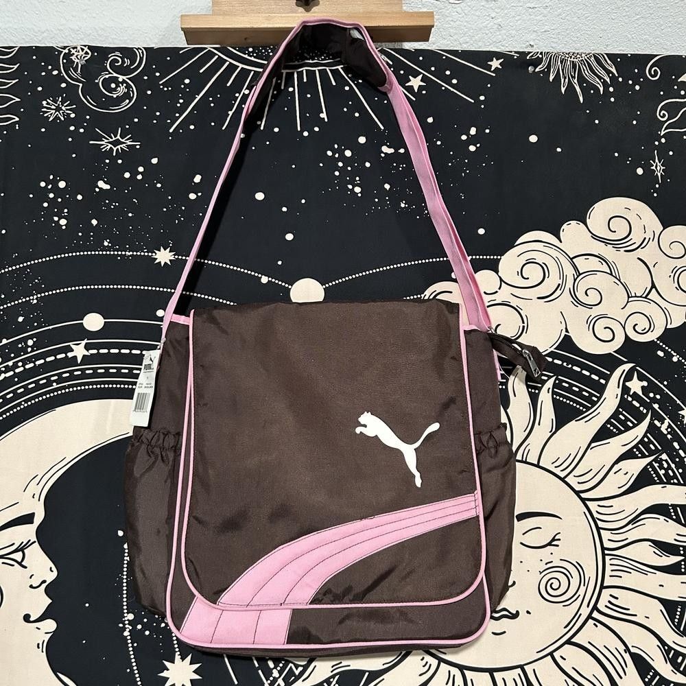 Puma Messenger Shoulder Bag Kids Brown Canvas Adjustable Crossbody Strap
